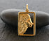 Gold Vermeil Over Sterling Silver Lion Face Charm -- VM/CH7/CR86